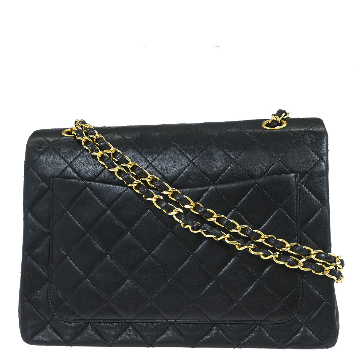 Chanel Black Lambskin Classic Double Flap Shoulder Bag