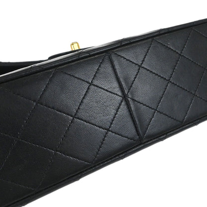 Chanel Black Lambskin Classic Double Flap Shoulder Bag