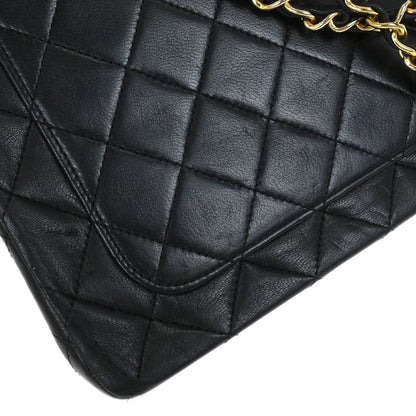 Chanel Black Lambskin Classic Double Flap Shoulder Bag
