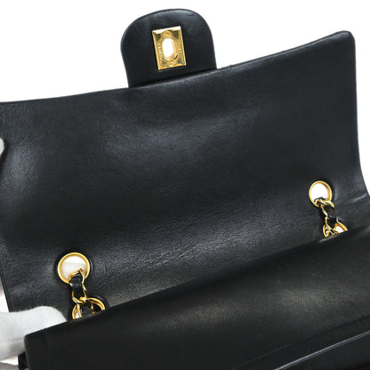 Chanel Black Lambskin Classic Double Flap Shoulder Bag