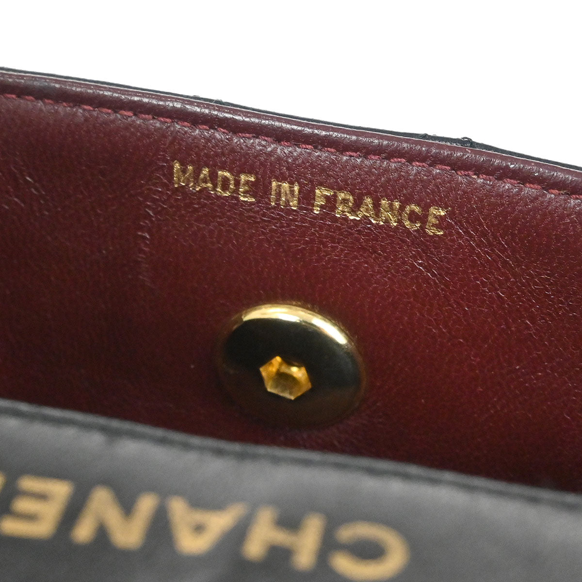 Chanel 1989-1991 Black Lambskin Straight Flap Shoulder Bag