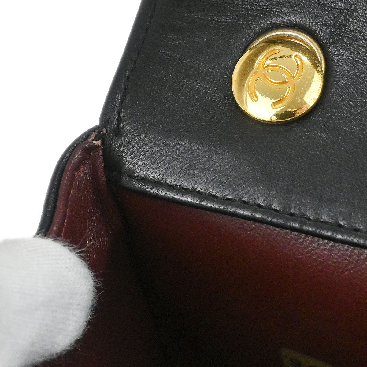 Chanel 1989-1991 Black Lambskin Straight Flap Shoulder Bag