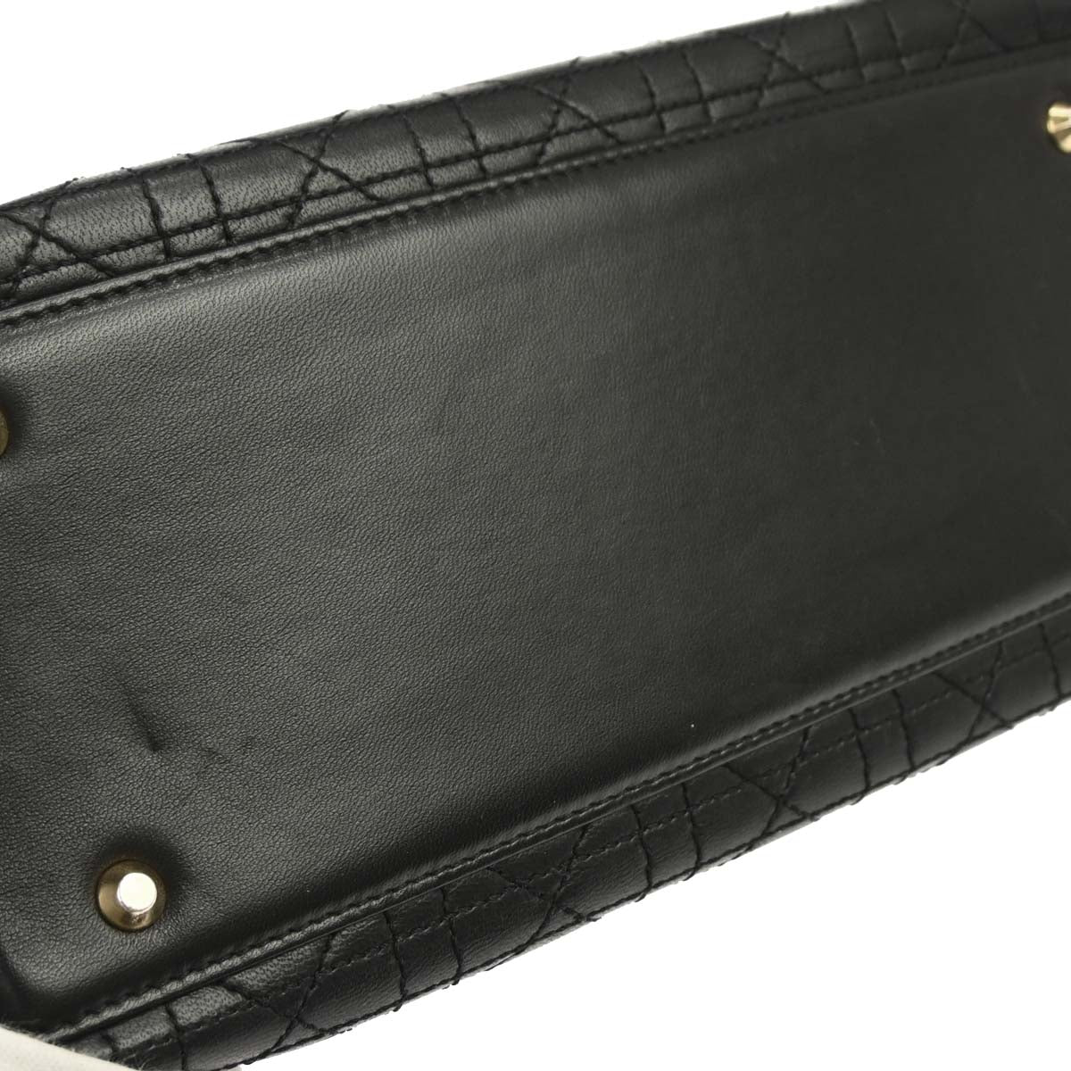 Christian Dior Black Lambskin Lady Dior Cannage 2way Shoulder Handbag