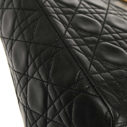 Christian Dior Black Lambskin Lady Dior Cannage 2way Shoulder Handbag