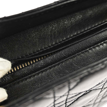 Christian Dior Black Lambskin Lady Dior Cannage 2way Shoulder Handbag