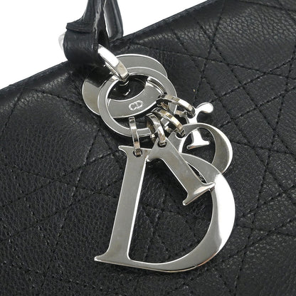 Christian Dior Black Lambskin Cannage Tote Handbag