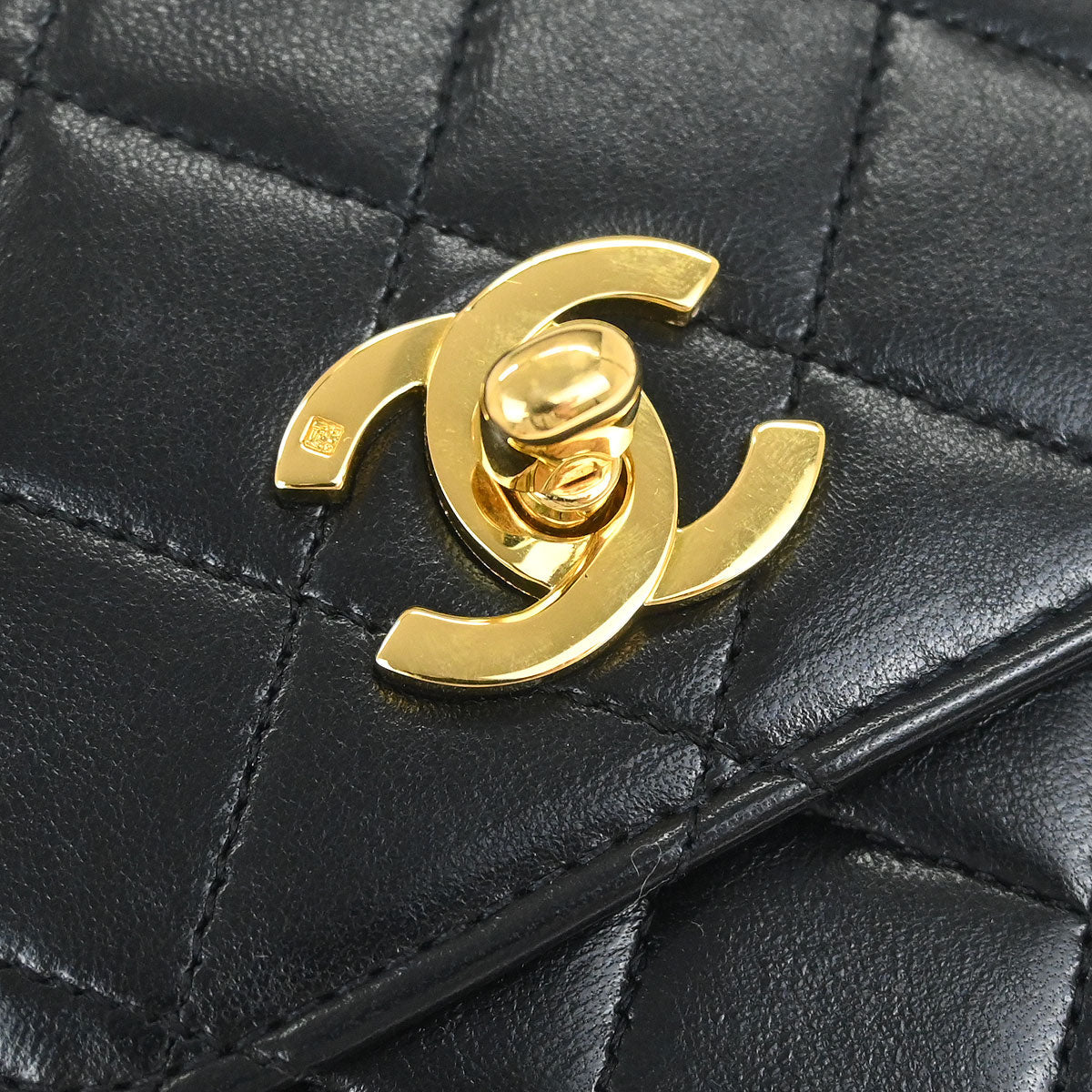 Chanel Black Lambskin 2way Shoulder Handbag