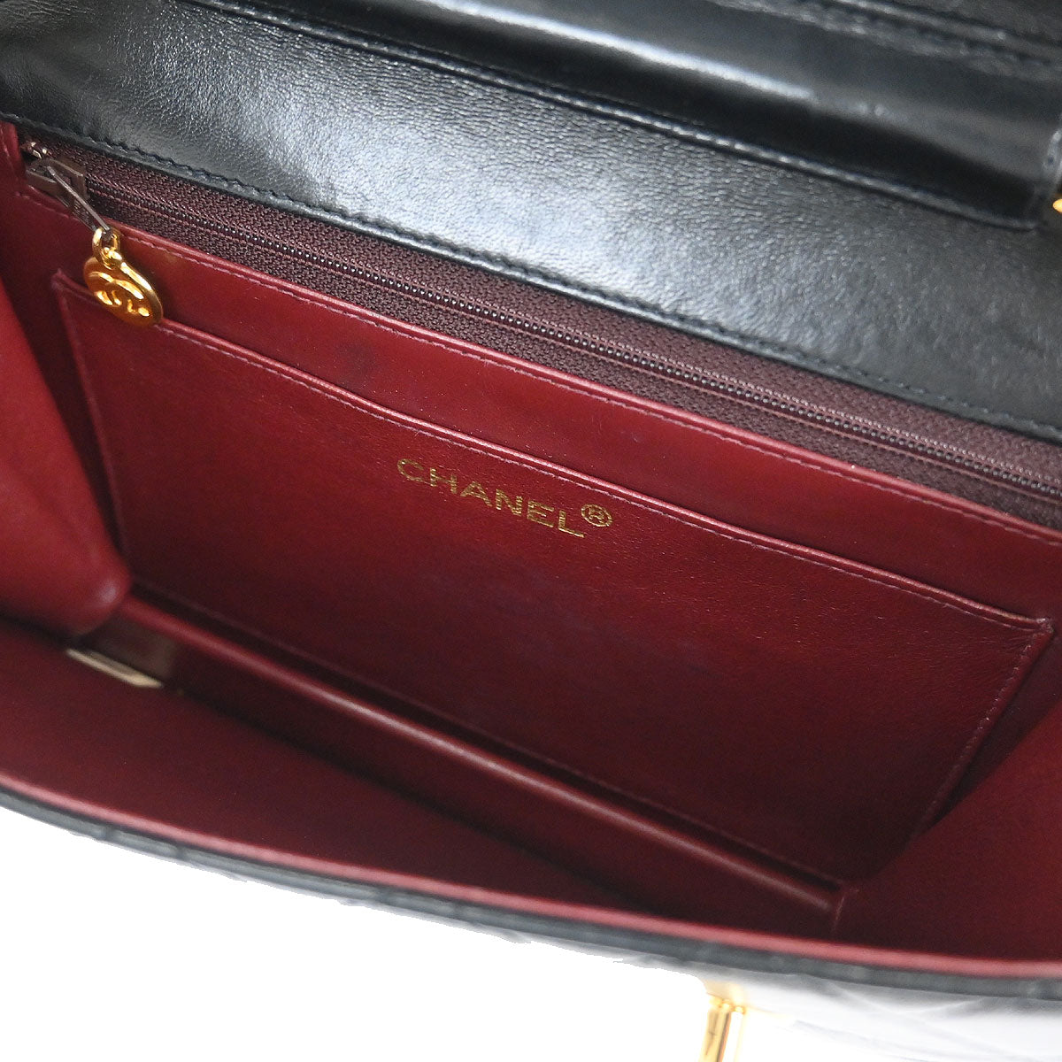 Chanel Black Lambskin 2way Shoulder Handbag