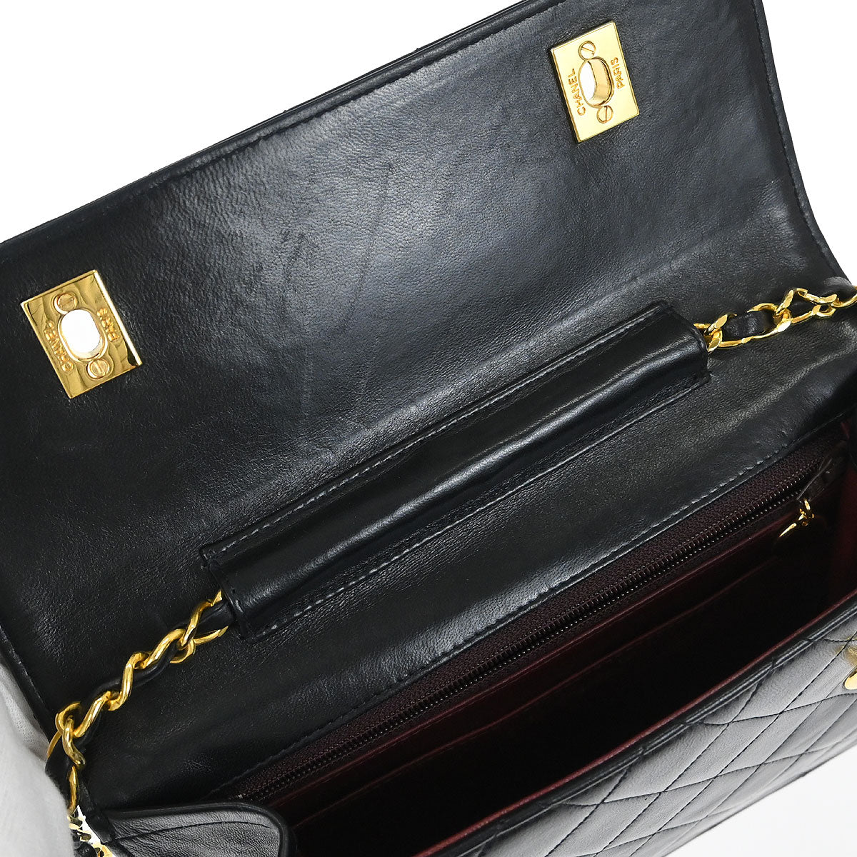 Chanel Black Lambskin 2way Shoulder Handbag