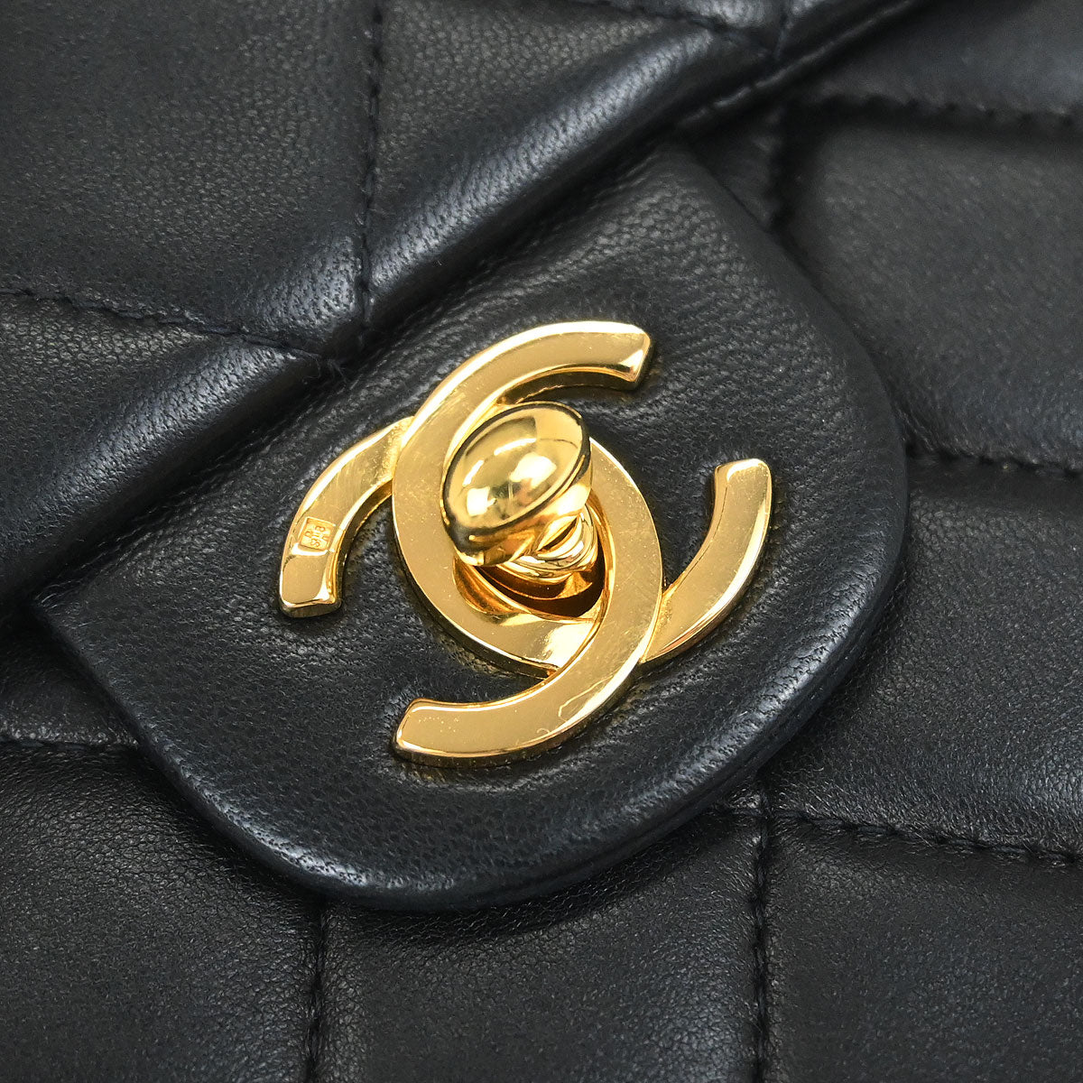 Chanel Black Lambskin Mini Classic Square Flap Shoulder Bag 17