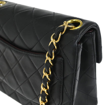 Chanel Black Lambskin Mini Classic Square Flap Shoulder Bag 17