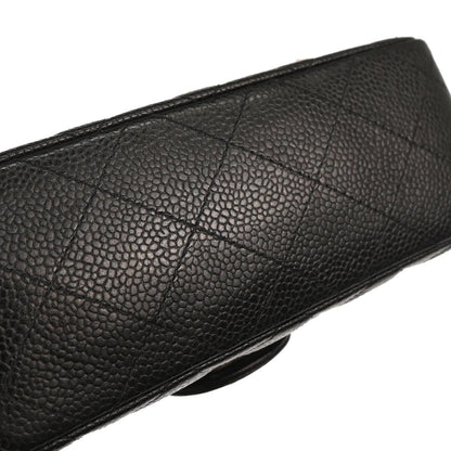 Chanel 2000-2002 Black Caviar Skin Mini Classic Square Flap Bag 17