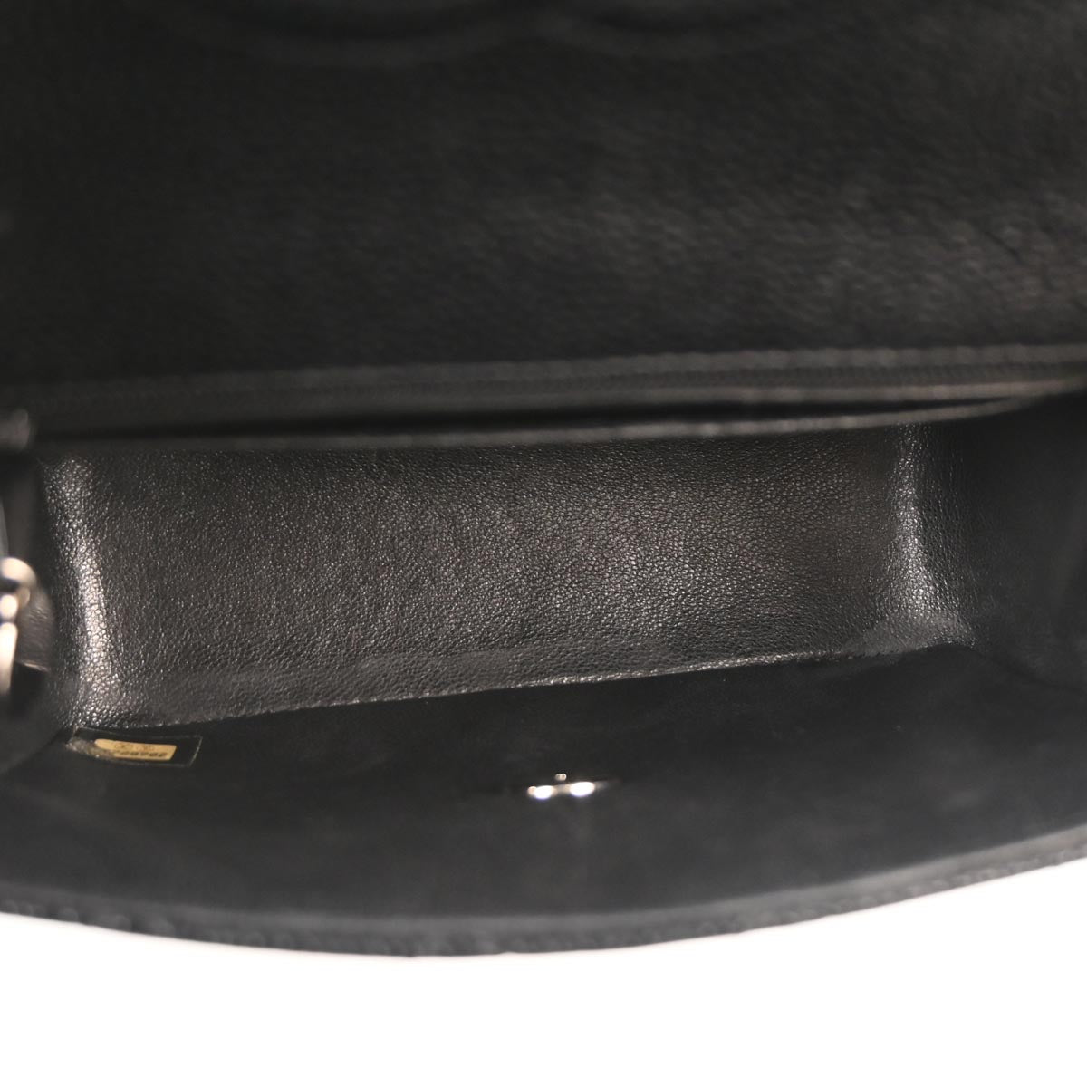 Chanel 2000-2002 Black Caviar Skin Mini Classic Square Flap Bag 17