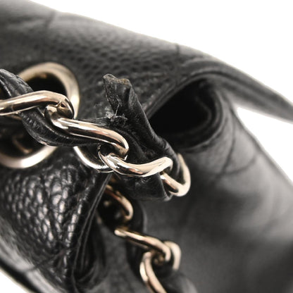 Chanel 2000-2002 Black Caviar Skin Mini Classic Square Flap Bag 17