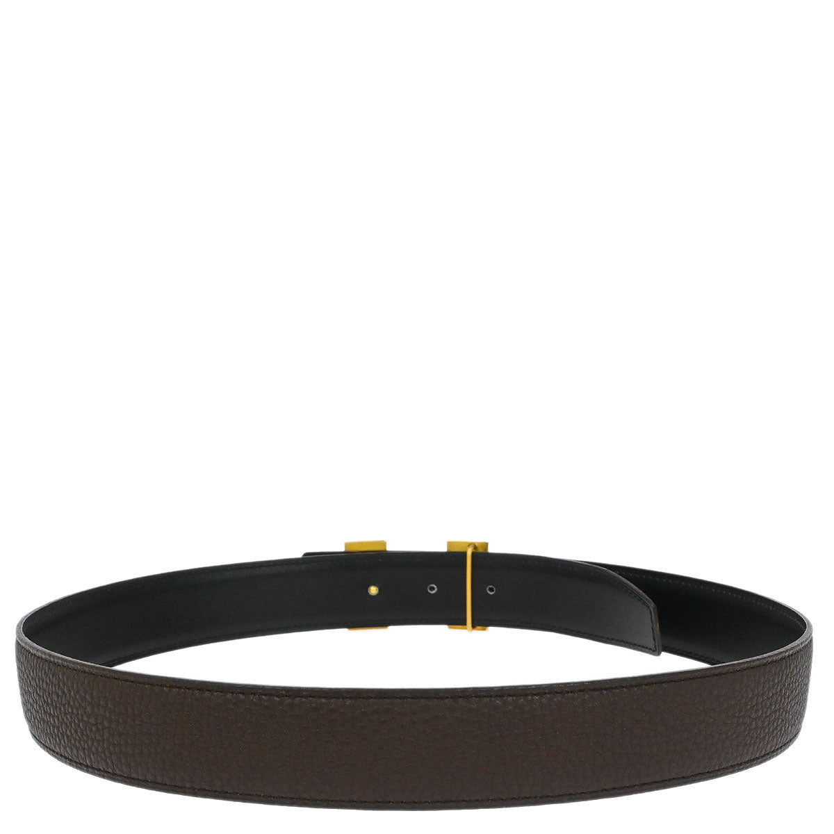 Hermes Brown Togo Constance Reversible Belt #80 Small Good