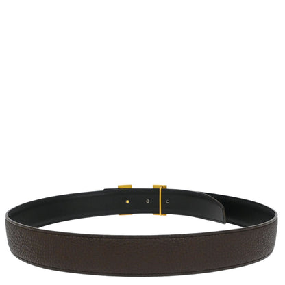 Hermes Brown Togo Constance Reversible Belt #80 Small Good