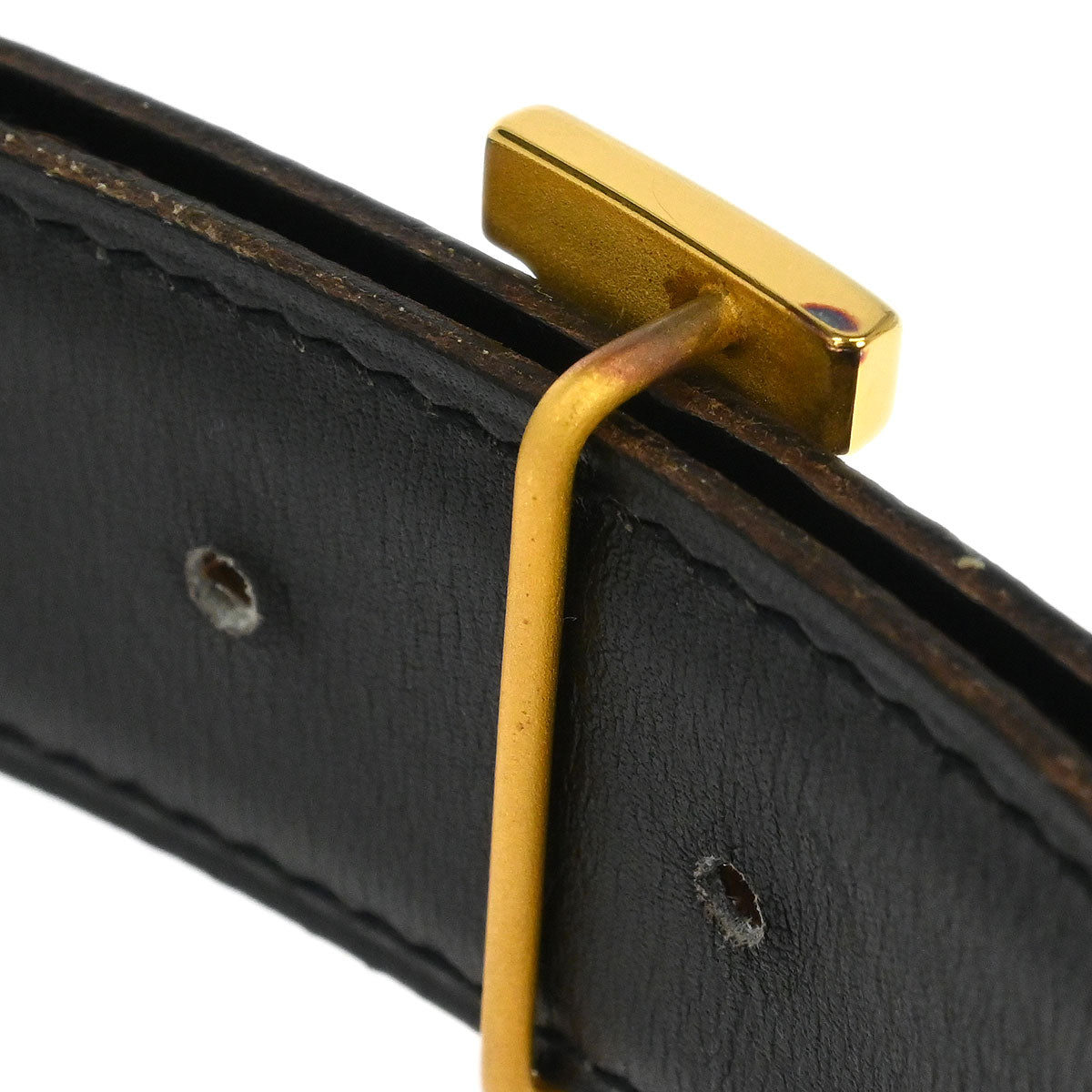 Hermes Brown Togo Constance Reversible Belt #80 Small Good