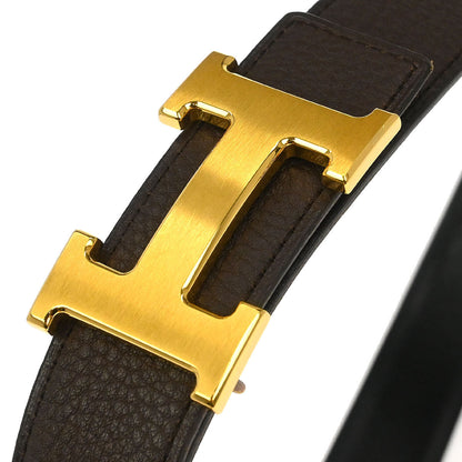 Hermes Brown Togo Constance Reversible Belt #80 Small Good