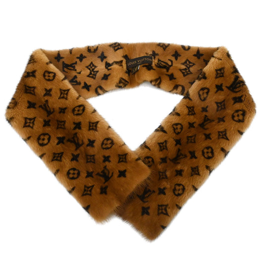 Louis Vuitton * Monogram Mink Shawl Stole M72245