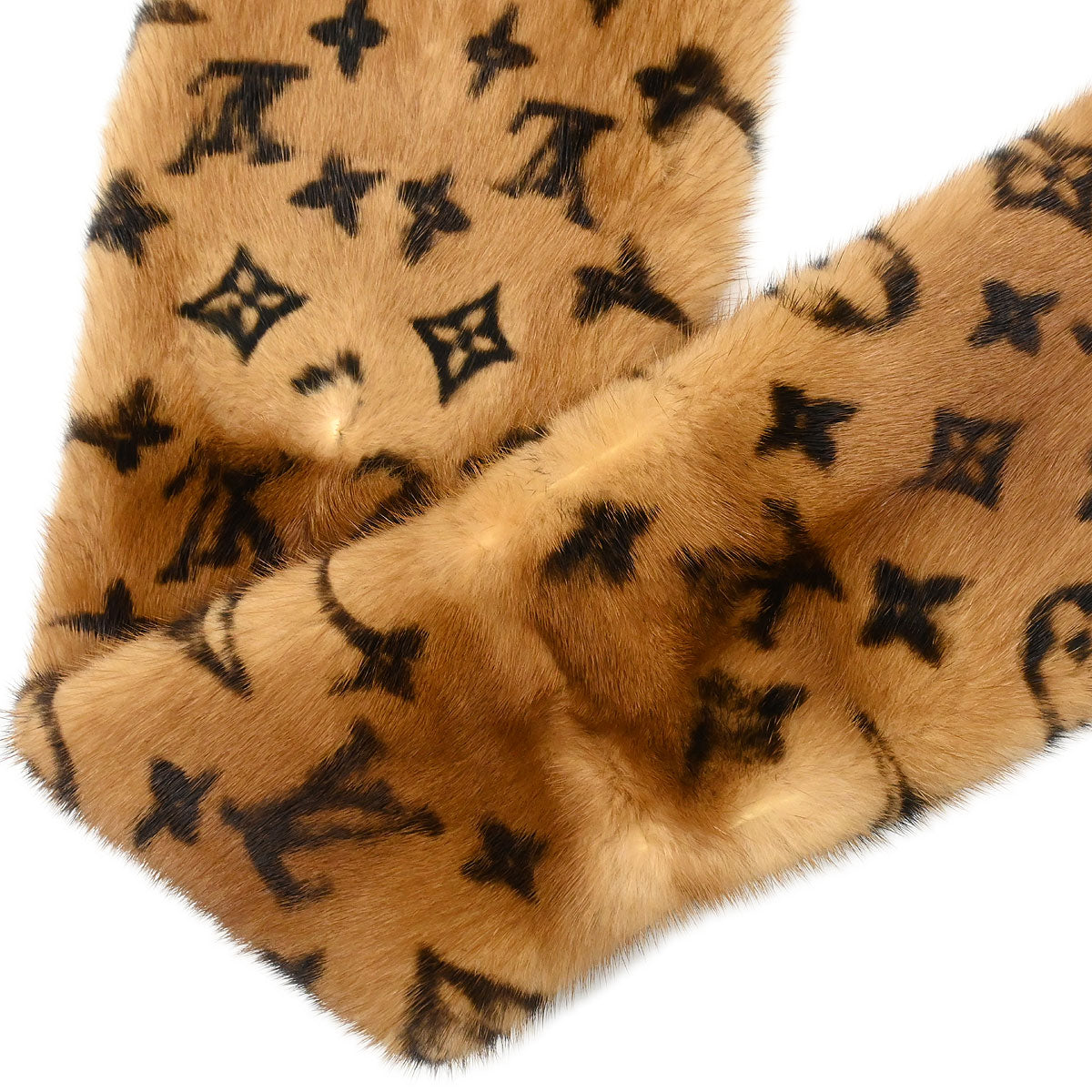 Louis Vuitton * Monogram Mink Shawl Stole M72245