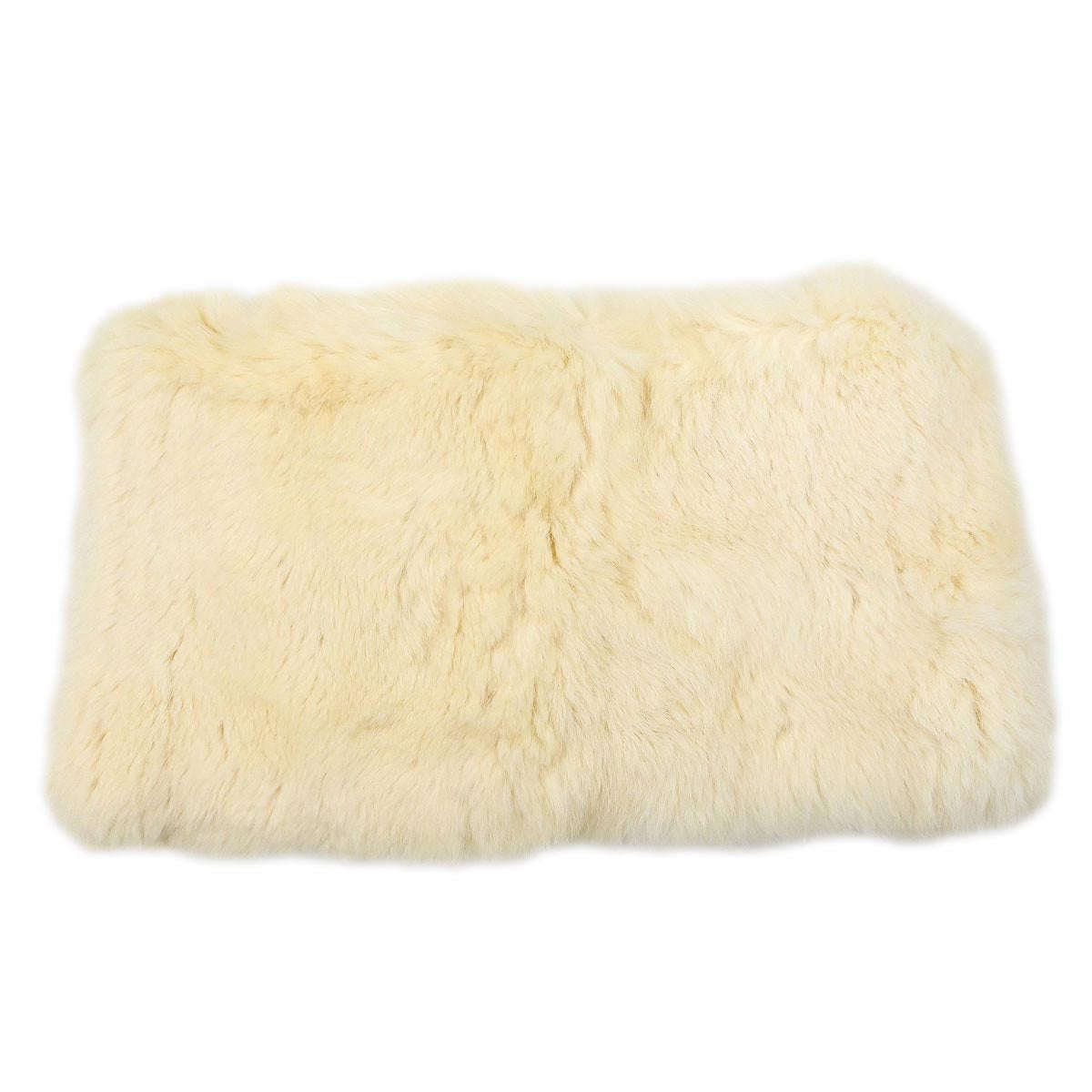 Chanel * Lapin Fur Scarf Ivory Small Good