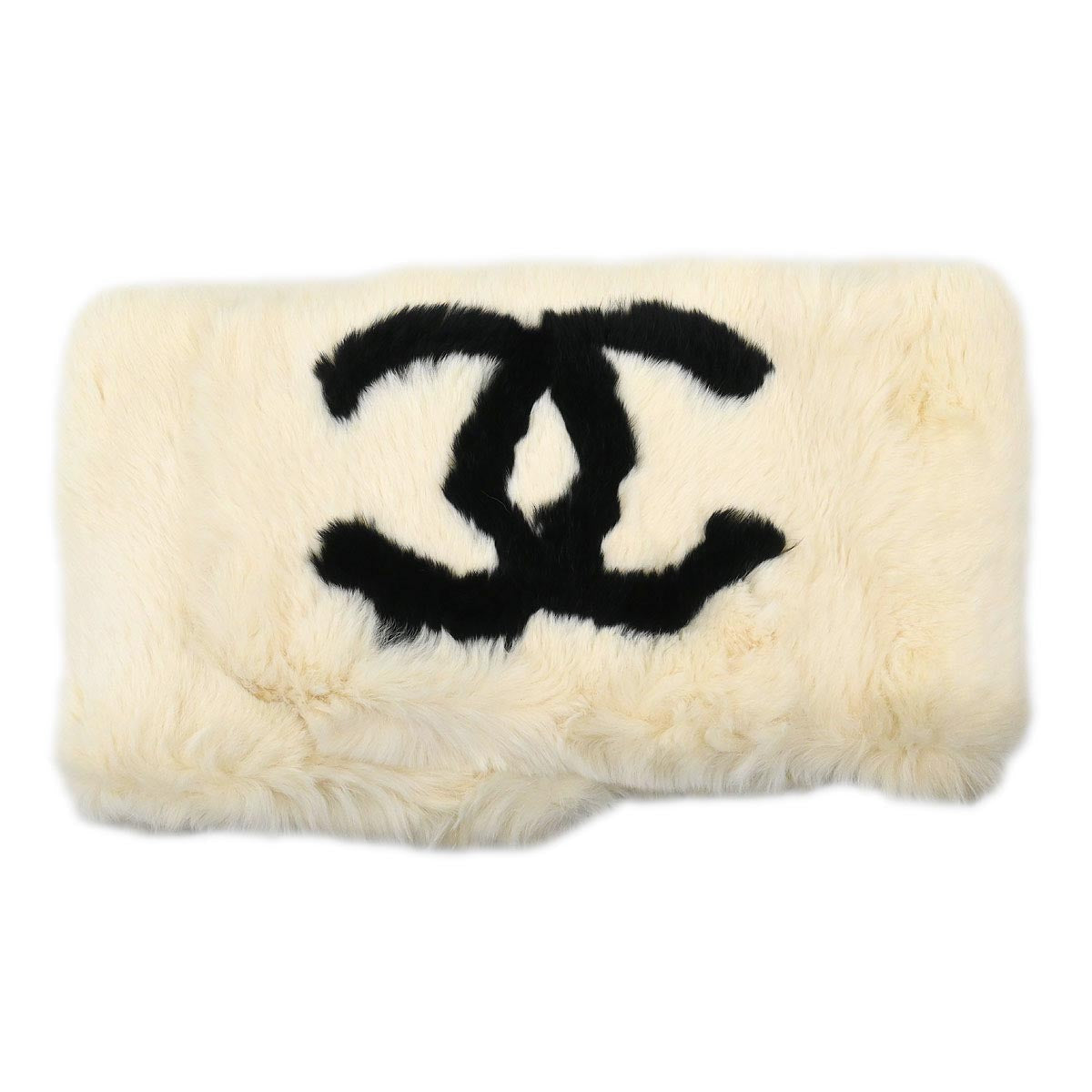 Chanel * Lapin Fur Scarf Ivory Small Good
