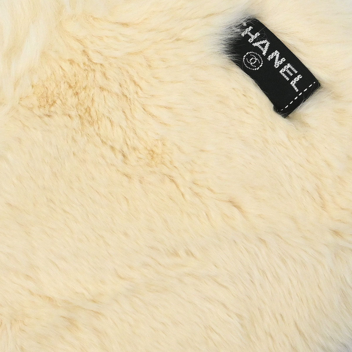 Chanel * Lapin Fur Scarf Ivory Small Good