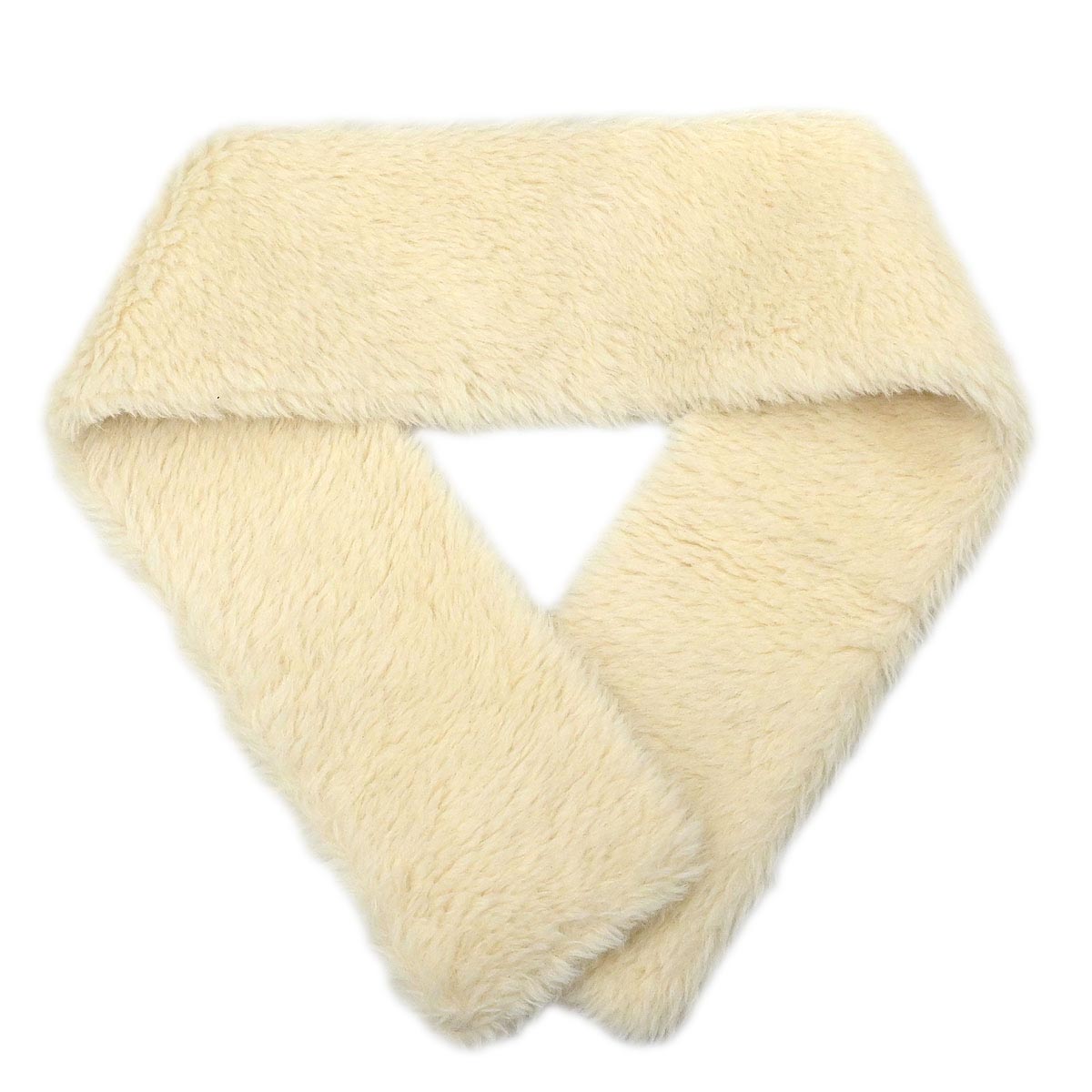 Chanel * Alpaca Scarf White Small Good