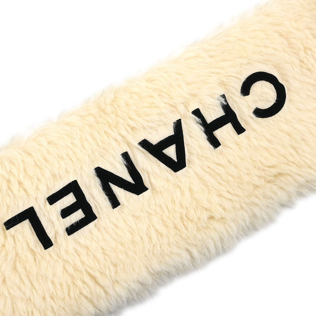 Chanel * Alpaca Scarf White Small Good