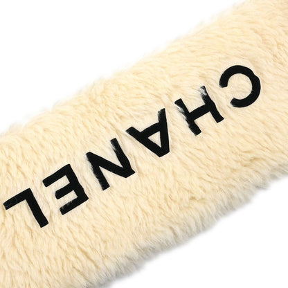 Chanel * Alpaca Scarf White Small Good