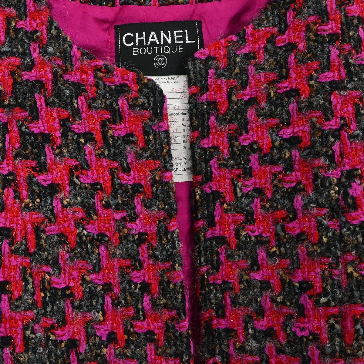 Chanel Setup Suit Collarless Jacket Skirt Pink #40