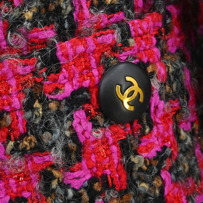 Chanel Setup Suit Collarless Jacket Skirt Pink #40