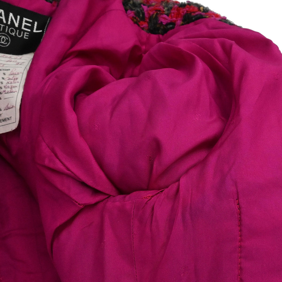 Chanel Setup Suit Collarless Jacket Skirt Pink #40