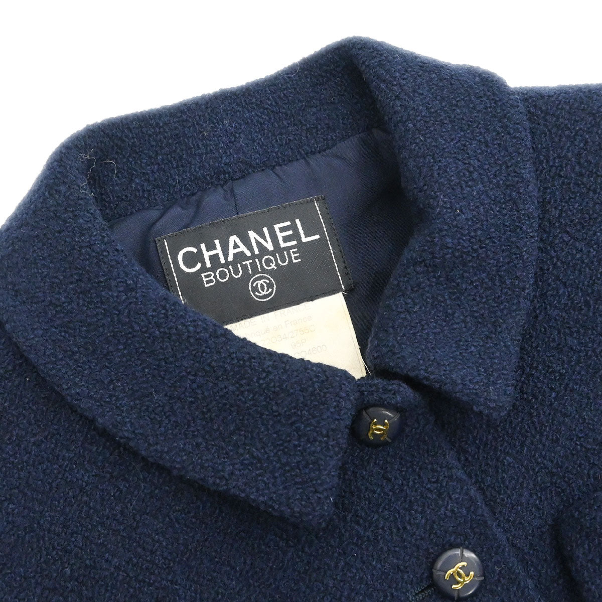 Chanel 1995 Setup Suit Jacket Skirt Navy #36