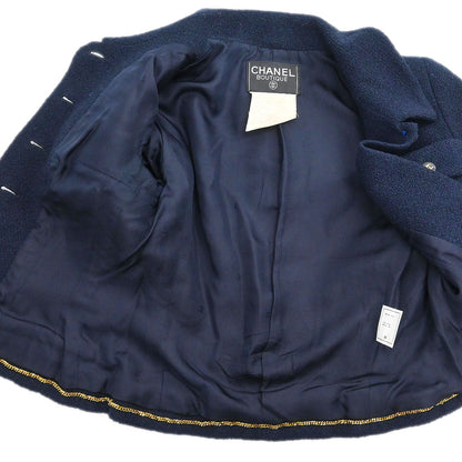 Chanel 1995 Setup Suit Jacket Skirt Navy #36