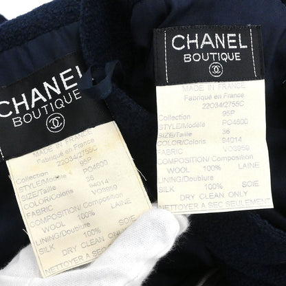 Chanel 1995 Setup Suit Jacket Skirt Navy #36