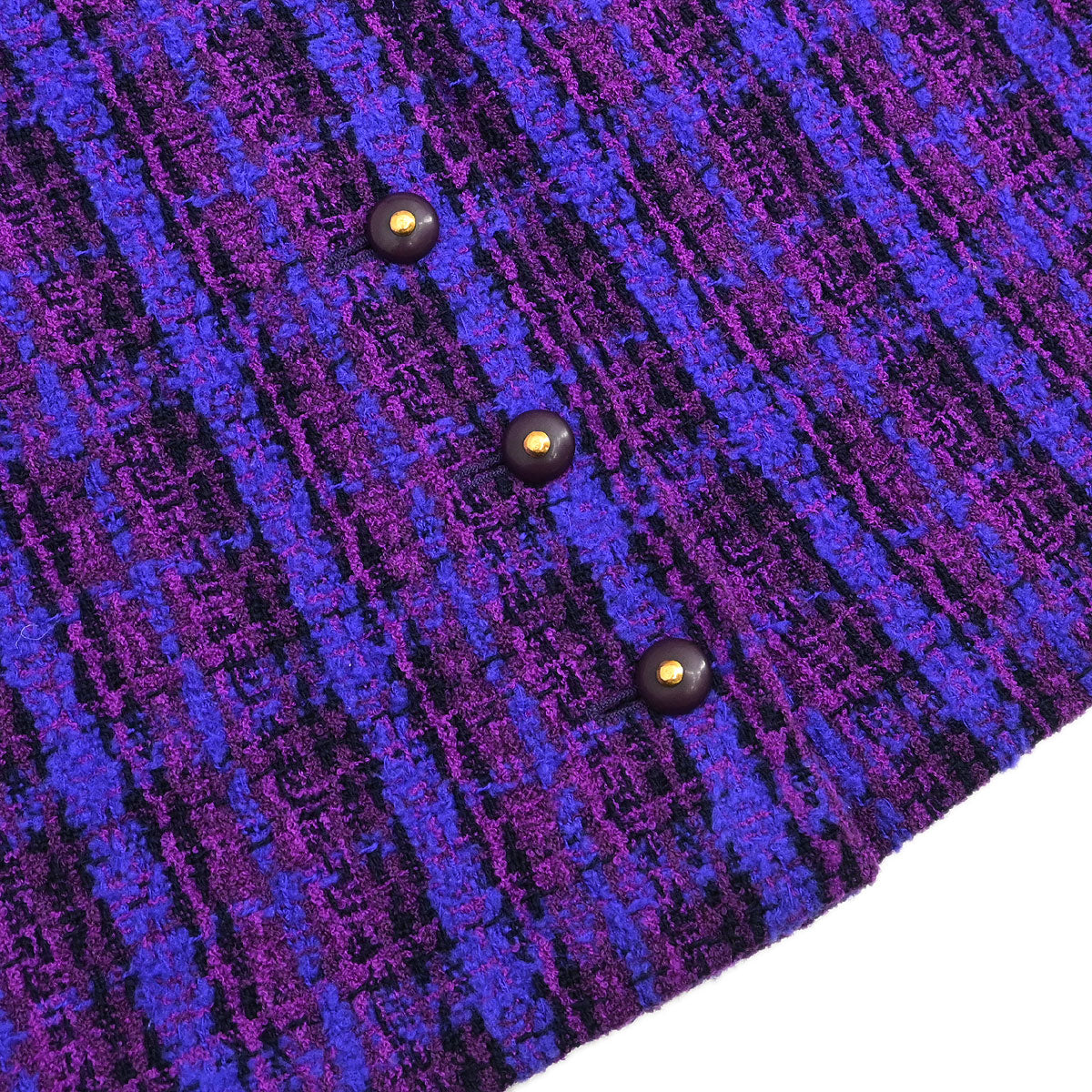 Chanel 1995 Setup Suit Jacket Skirt Purple #40