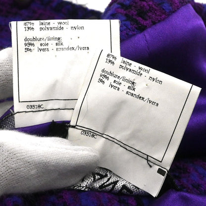 Chanel 1995 Setup Suit Jacket Skirt Purple #40