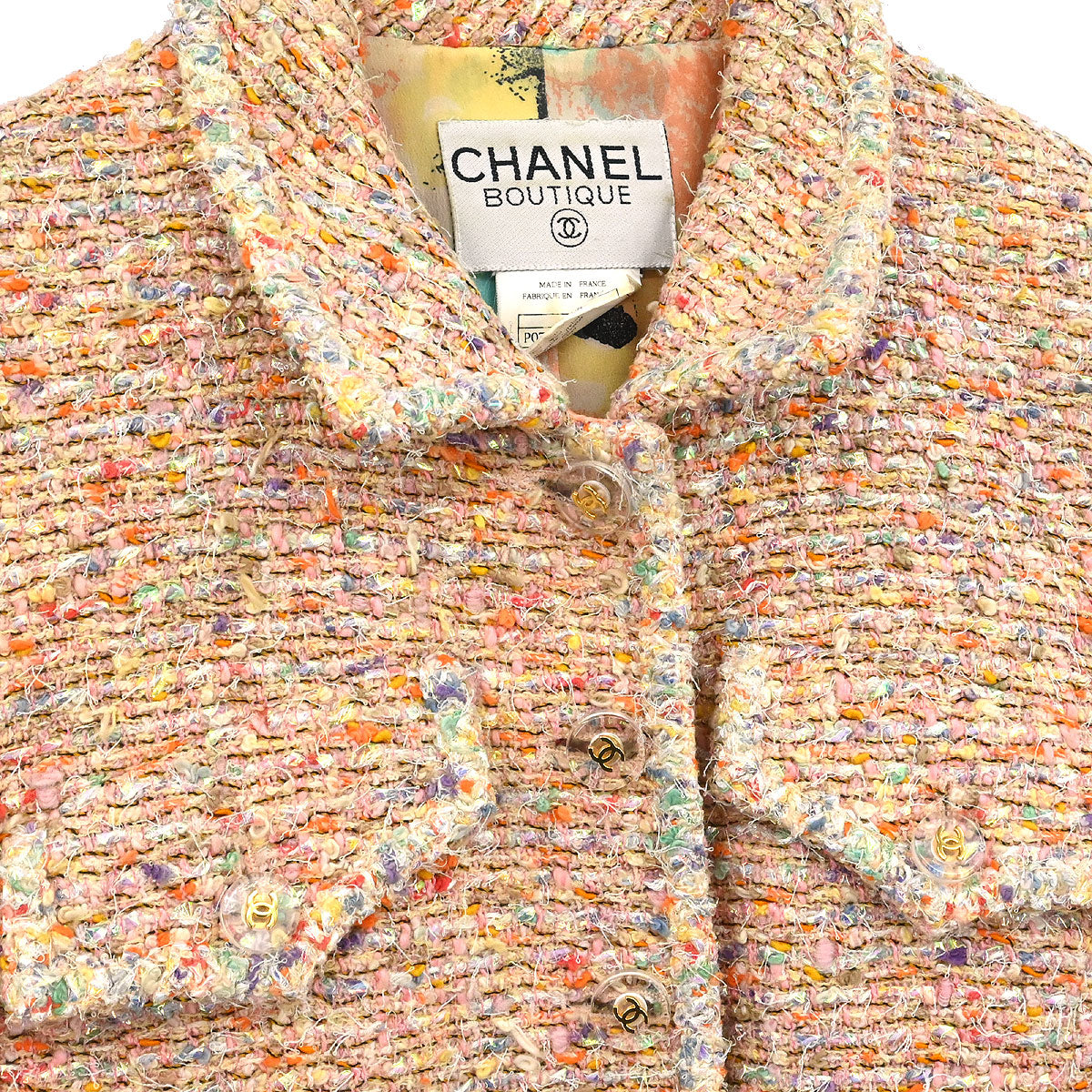 Chanel 1997 Single Breasted Coat Pink #38