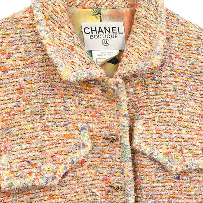 Chanel 1997 Single Breasted Coat Pink #38