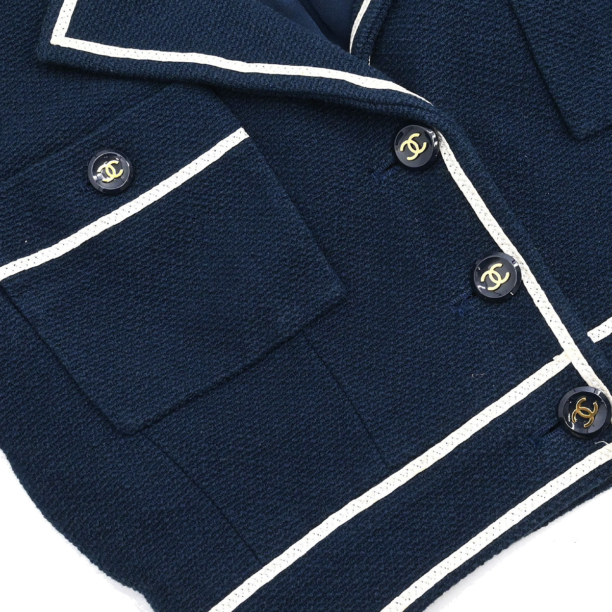 Chanel 1995 Single Breasted Jacket Navy #38