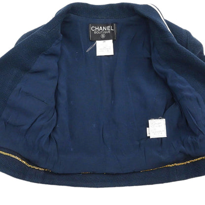 Chanel 1995 Single Breasted Jacket Navy #38