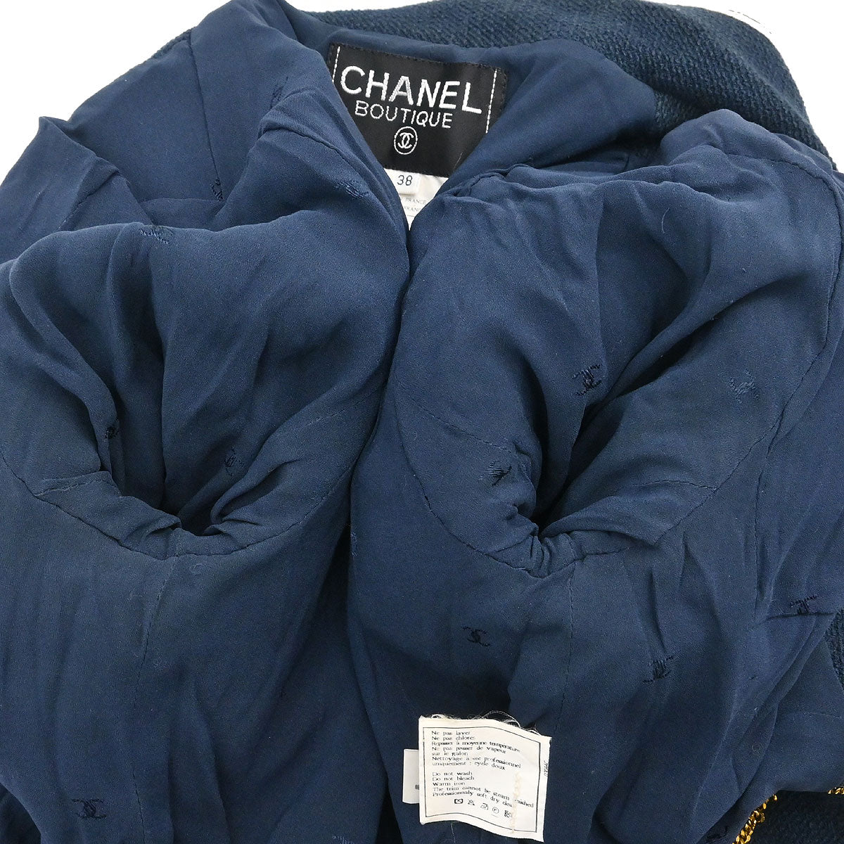 Chanel 1995 Single Breasted Jacket Navy #38