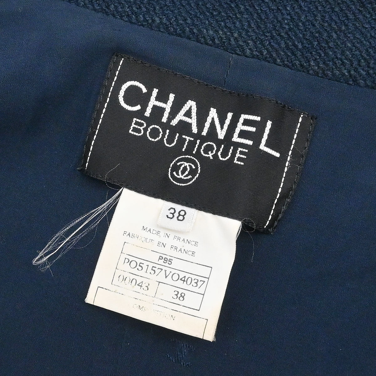 Chanel 1995 Single Breasted Jacket Navy #38