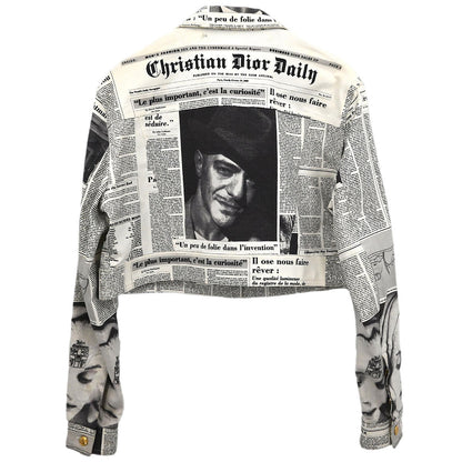 Christian Dior 2000 Single Breasted Jacket Newspaper White #40