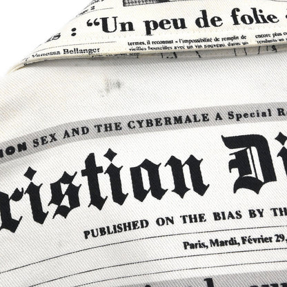 Christian Dior 2000 Single Breasted Jacket Newspaper White #40