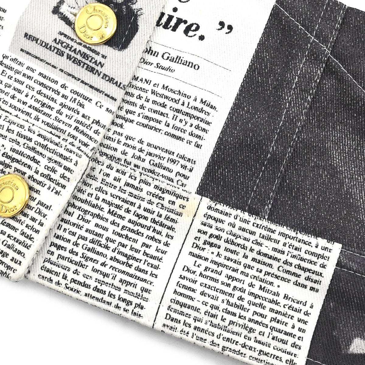 Christian Dior 2000 Single Breasted Jacket Newspaper White #40