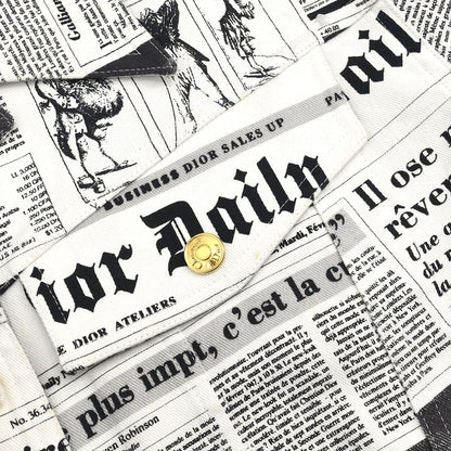 Christian Dior 2000 Single Breasted Jacket Newspaper White #40