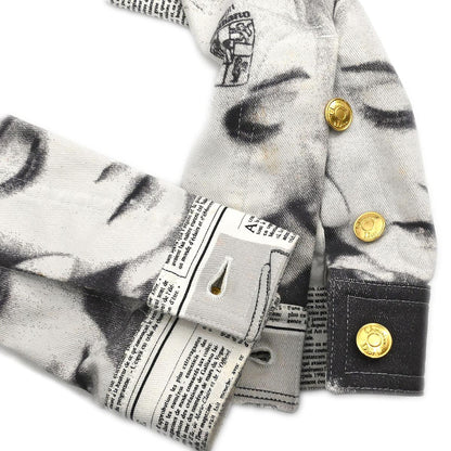 Christian Dior 2000 Single Breasted Jacket Newspaper White #40