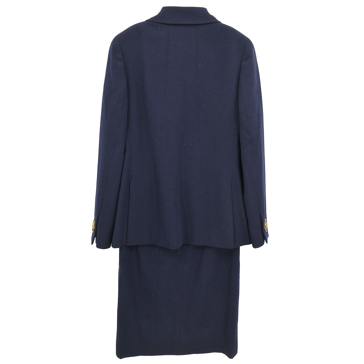 Chanel Setup Suit Jacket Skirt Navy 27 #36